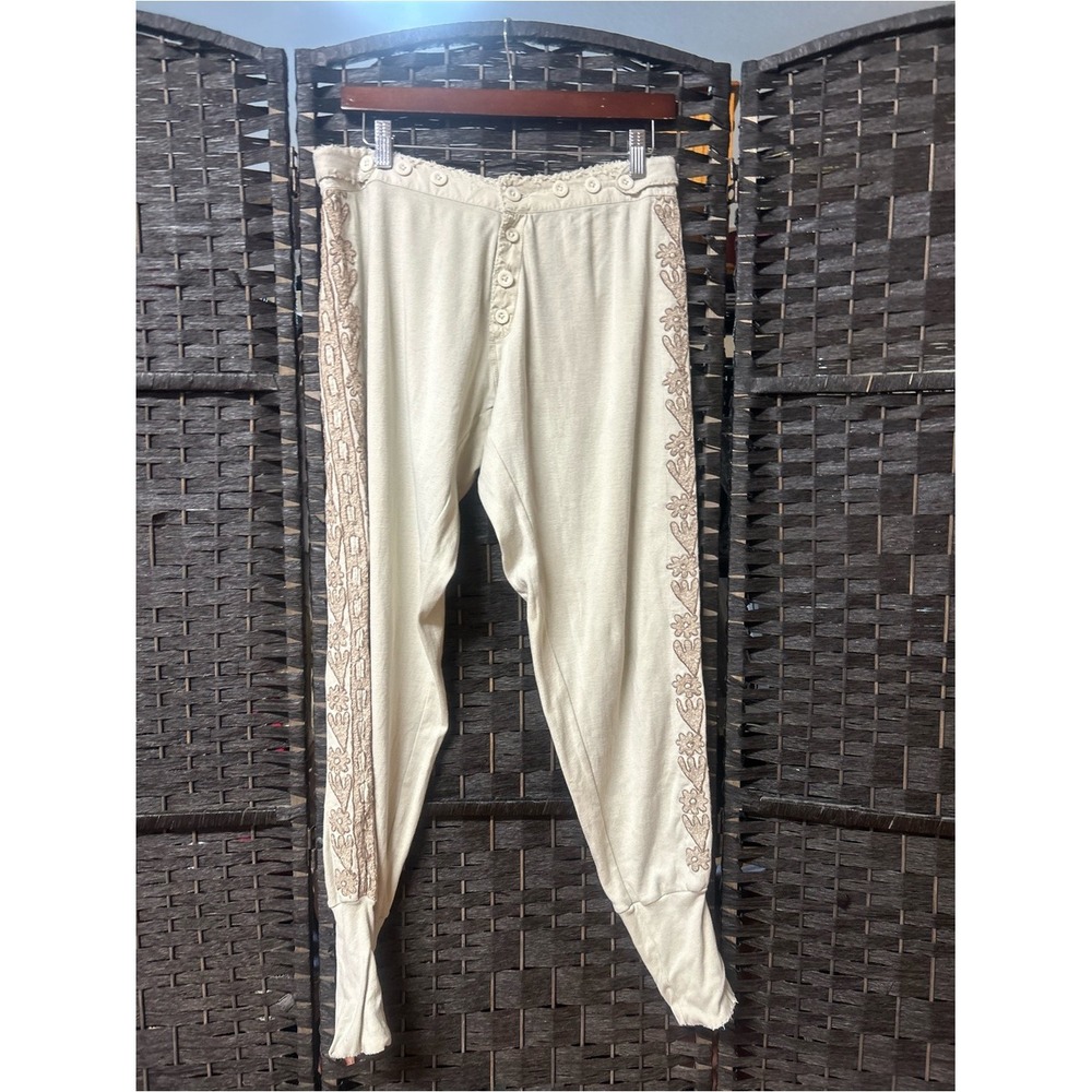 Magnolia Pearl cream embroidered boho pants fits medium best